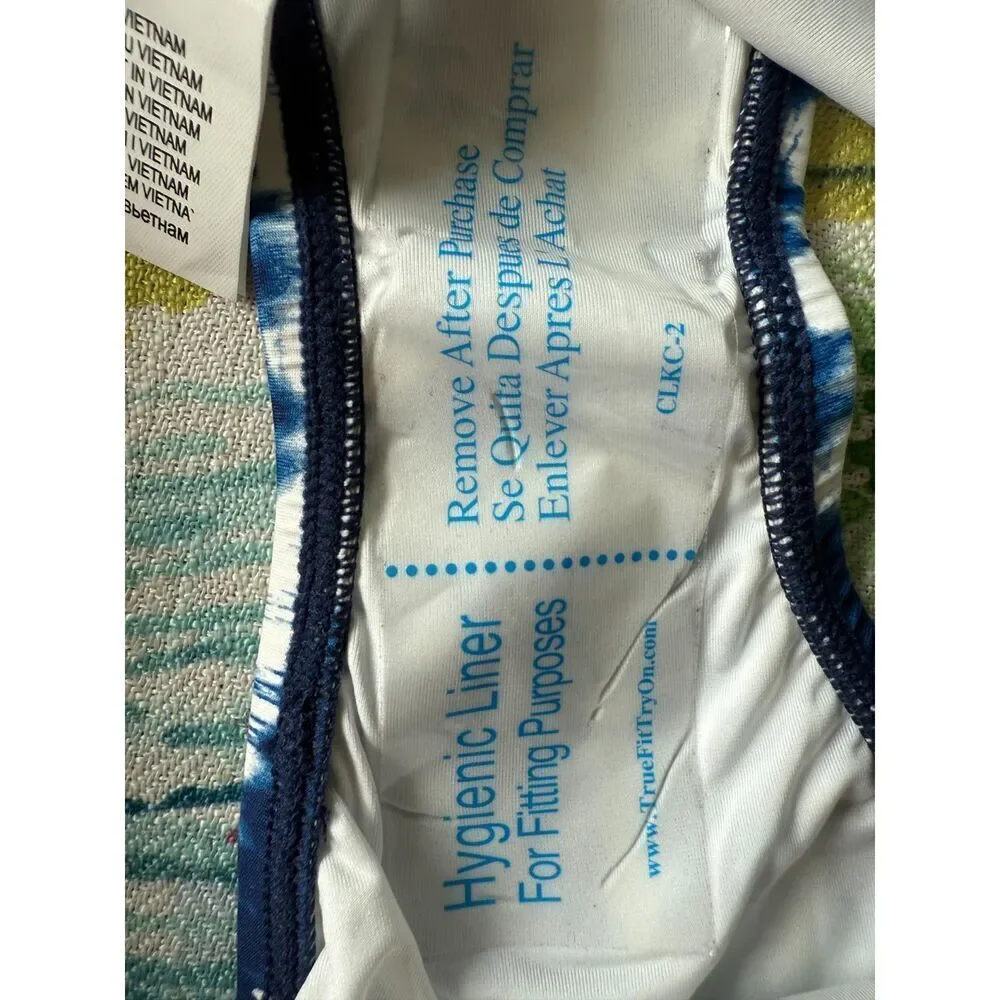 NWT La Blanca Moody Foldover Shirred Midnight Tie Die Bikini Bottom Greece Sz 6